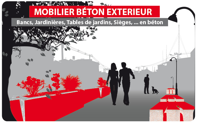 Voir l'ensemble des produits en béton destinés aux collectivités et aux  municipalités : banc - jardinières - tables - poubelles